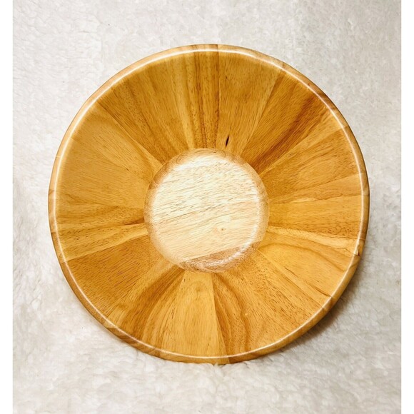 191oz Wooden Serving Bowl Natural - Hearth & Hand with Magnolia - Rubberwood NEW - Picture 7 of 8
